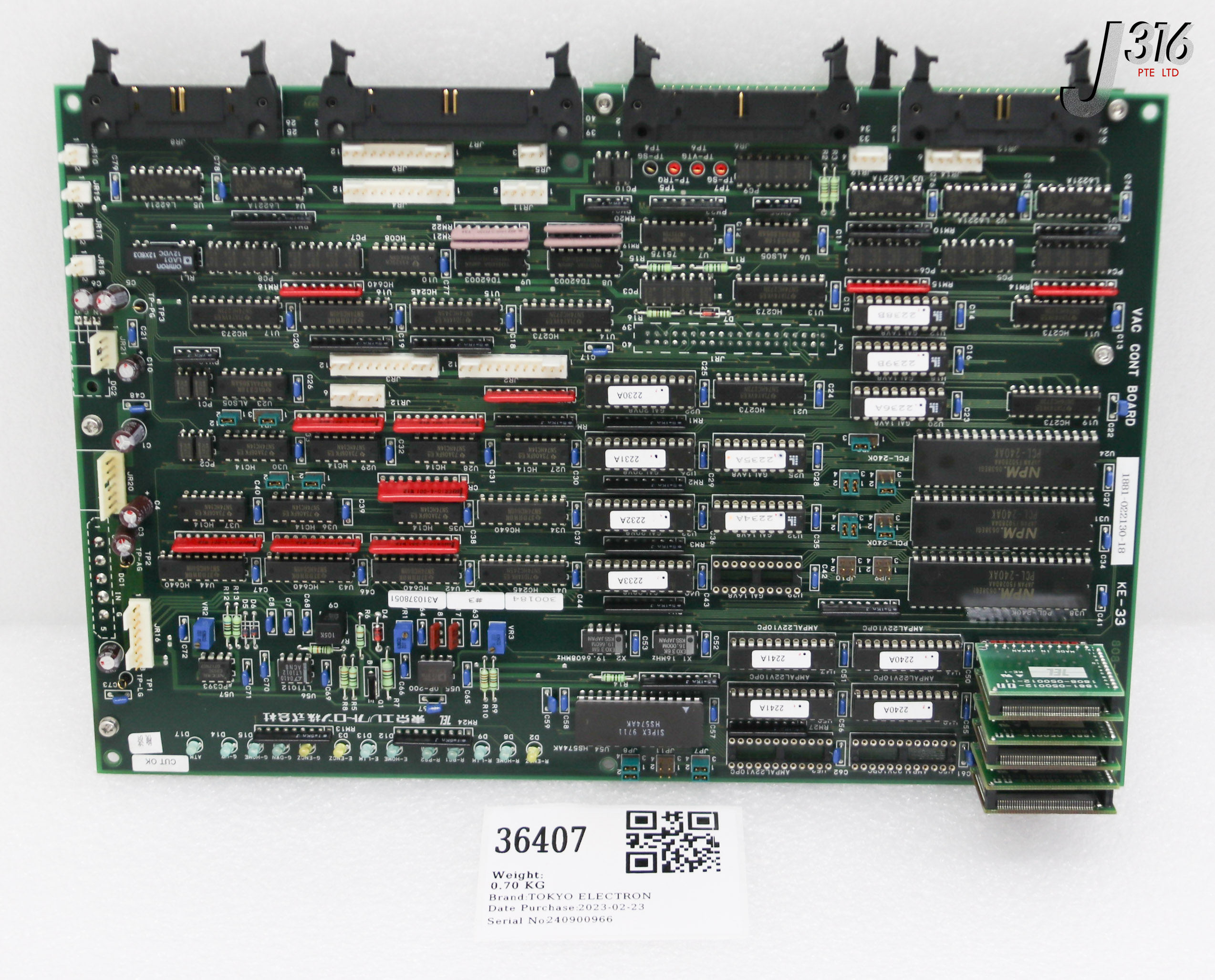 Switch right ブラック 36407 TOKYO ELECTRON PCB, VAC CONT BOARD W/ 881-621473-4 1881